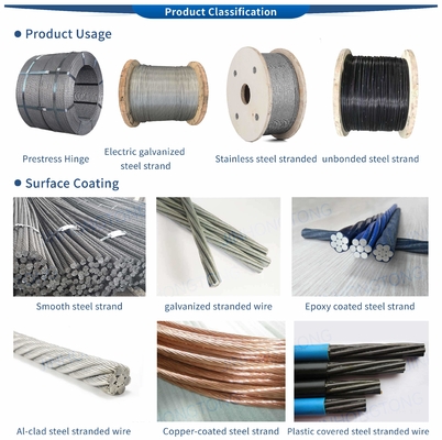 Non-Alloy High Tensile Wire for Construction Prestressed Concrete Bonded PT Strands Cables Prestressing Steel Strand Wire