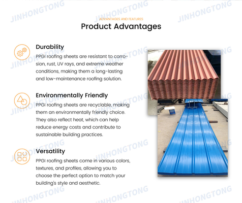 Size and Dimension Custom RAL 8017 Chocolate Brown Color Coated PPGI Corrugated Steel Roof Sheet Tile with Custom Coating
