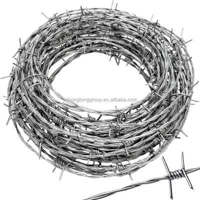 Galvanized Barb Length Customers' Requirment PVC or Galvanized Anti-Rust and Anti-Corrosion Barbed Wire 1.6mm x 100