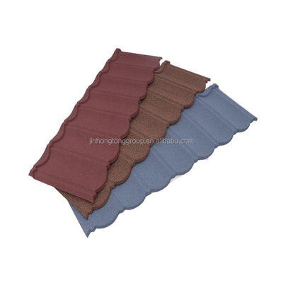 Building Material Modern Design Stone Coated Roofing Tile 0.4mm Interlocking Metal Tile Roof Shingles in Customized Colors