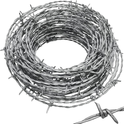 8mm and 1.8mm Diameter Galvanized Barbed Wire for Fence and Construction Customizable for Different Customer Requirements
