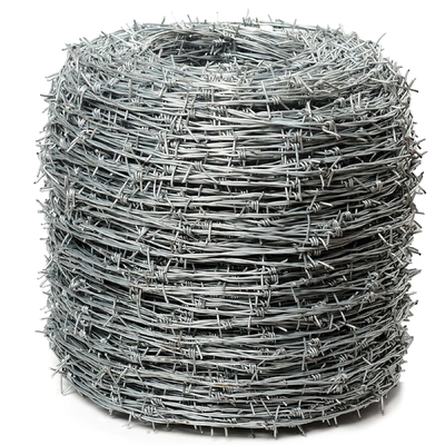 8mm and 1.8mm Diameter Galvanized Barbed Wire for Fence and Construction Customizable for Different Customer Requirements