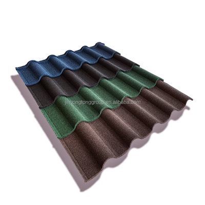 665-1000mm Width Hard Metal Roofing Stone Coated Asphalt Roof Sheet for Leisure Facilities High Hardness