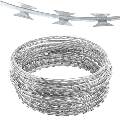 Barbed Wire Coil Cross Razor Type and Anti-rust Iron Wire Material with 1.5-3cm Barb Length