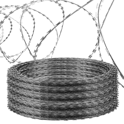 Galvanized Razor Wire Mesh Fence with Characteristics High Tensile Strength Wire Cross Razor Type and Anti Climb Spikes