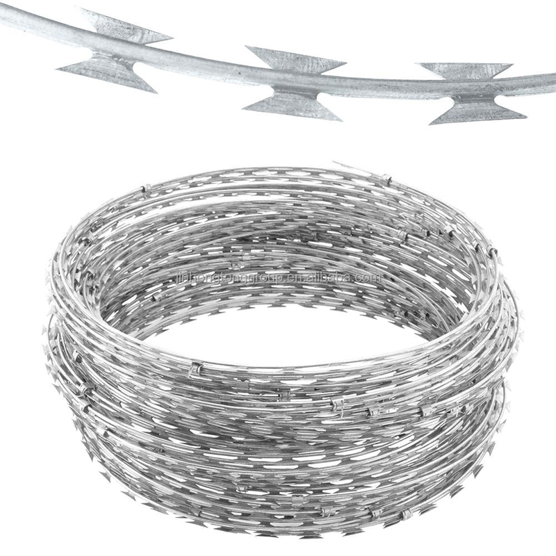 Galvanized Barbed Wire Farm Mesh Fence 500m 50kg Per Roll Barb Roll Razor Wire and Great Protection