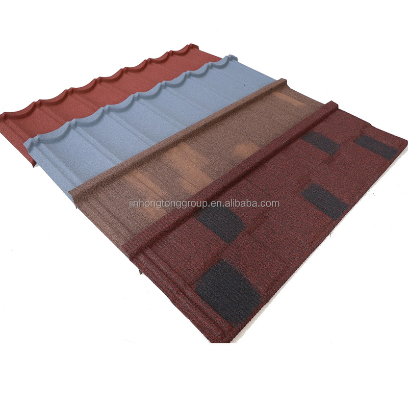 Building Construction Roofing Materials Stone Coated Metal Roofing Tile with Ultraviolet-Proof Color Stone Chip Coated Surface
