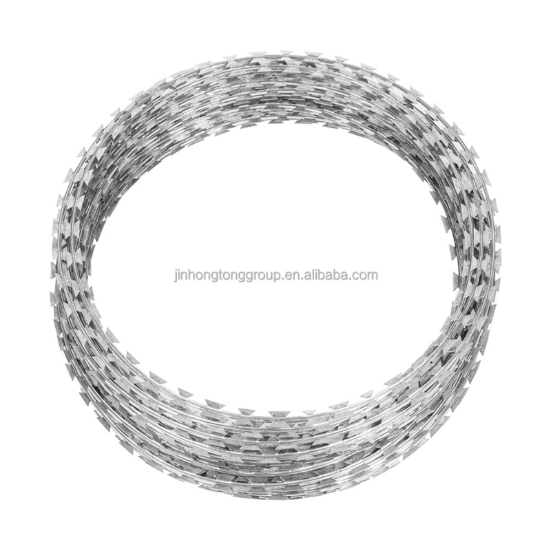 High Tensile Strength Wire Hot Dipped Galvanized Razor Wire CBT-60 10m per Roll Barbed Wire Mesh Cross Razor